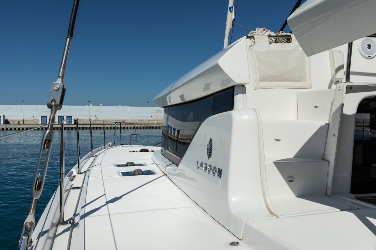 Exterior view of Carruba - Comfort Line , a Lagoon 46 catamaran at Tonnarella, Italy