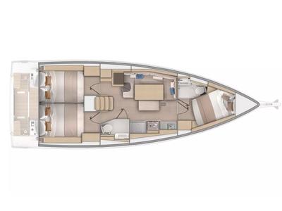 Floor plan of Mercator, a Beneteau Oceanis 37.1 sailboat at Municipal Unit of Lefkada, Greece