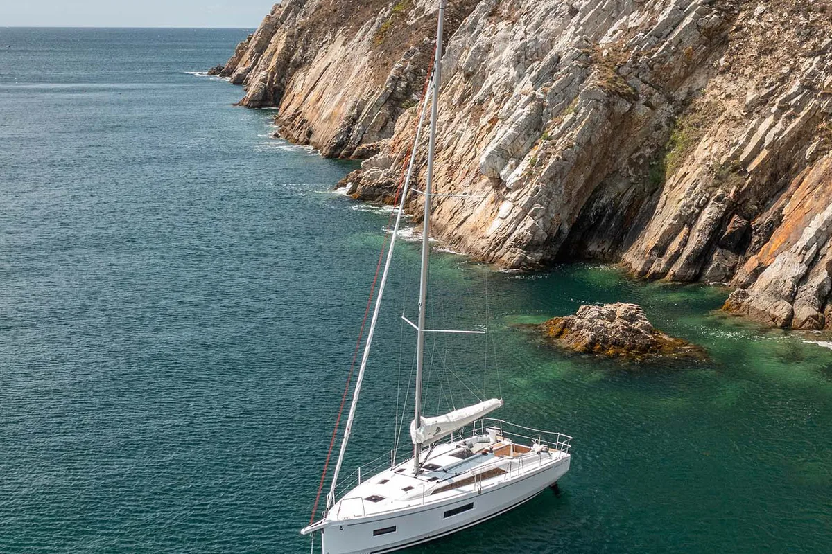 Exterior view of Mercator, a Beneteau Oceanis 37.1 sailboat at Municipal Unit of Lefkada, Greece