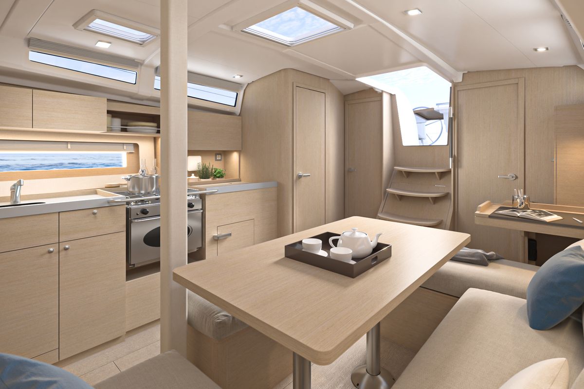 Galley of Mercator, a Beneteau Oceanis 37.1 sailboat at Municipal Unit of Lefkada, Greece