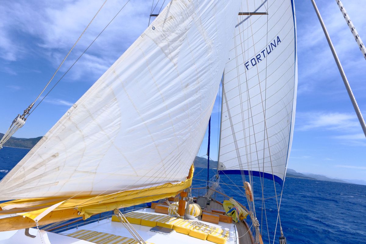 Exterior view of Fortuna, a Custom Made Fortuna* yacht at Bodrum, Turkey