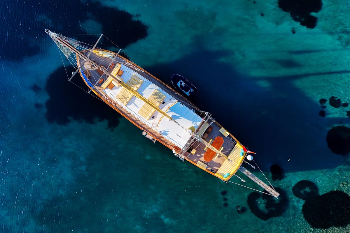 Exterior view of Fortuna, a Custom Made Fortuna* yacht at Bodrum, Turkey