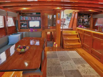 Salon of Fortuna, a Custom Made Fortuna* yacht at Bodrum, Turkey