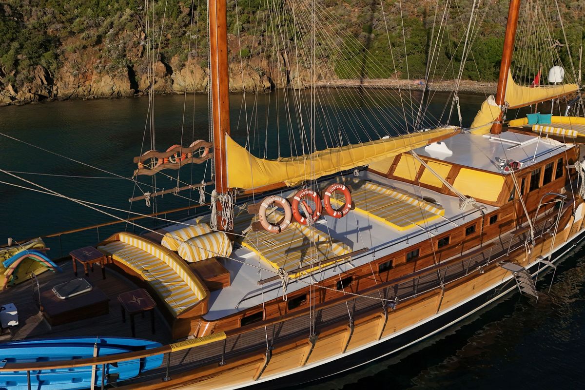 Exterior view of Fortuna, a Custom Made Fortuna* yacht at Bodrum, Turkey