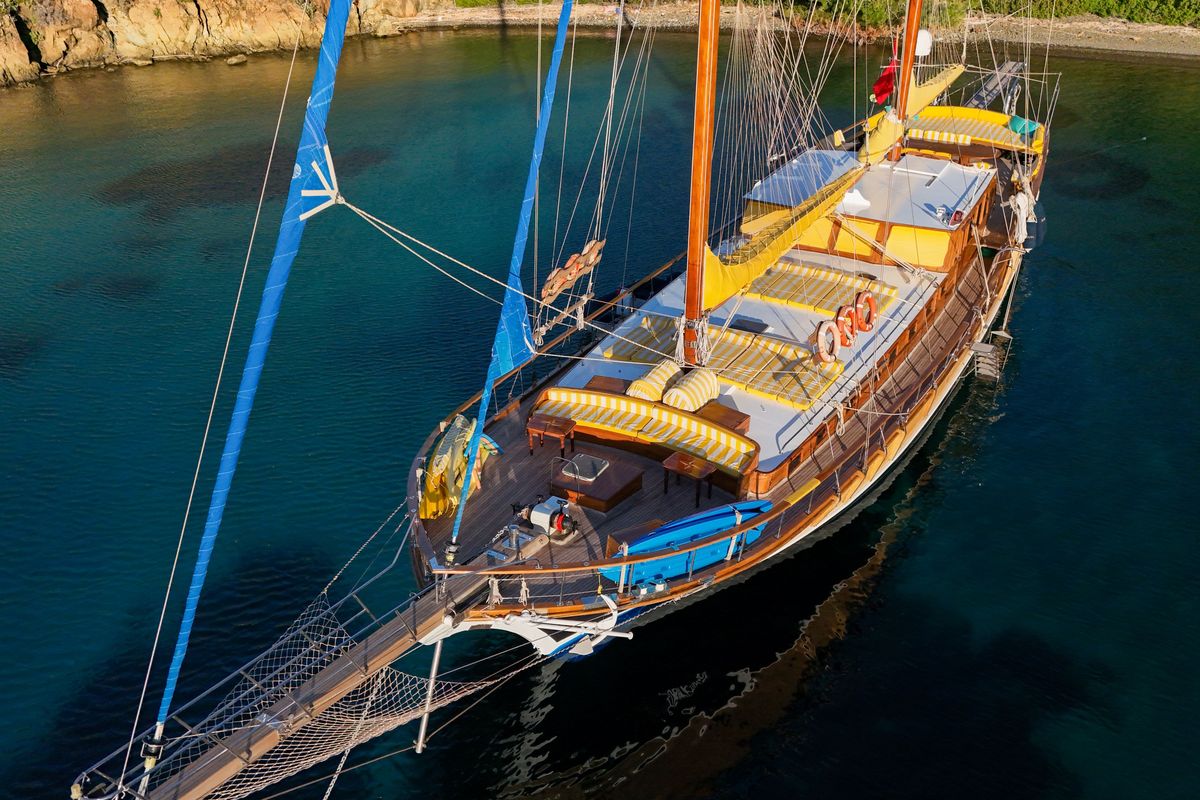 Exterior view of Fortuna, a Custom Made Fortuna* yacht at Bodrum, Turkey