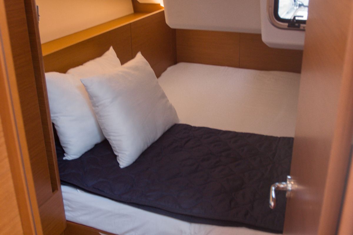 Exterior view of Calypso, a Jeanneau Sun Odyssey 440 sailboat at Volos Municipality, Greece