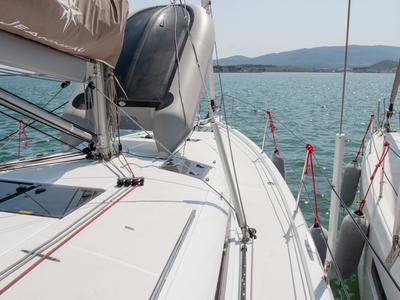 Salon of Calypso, a Jeanneau Sun Odyssey 440 sailboat at Volos Municipality, Greece