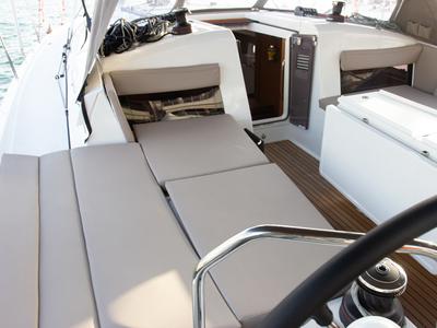 Cabin on Calypso, a Jeanneau Sun Odyssey 440 sailboat at Volos Municipality, Greece