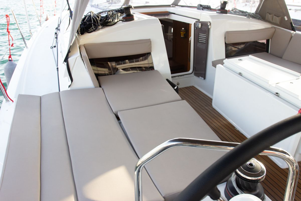 Cabin on Calypso, a Jeanneau Sun Odyssey 440 sailboat at Volos Municipality, Greece
