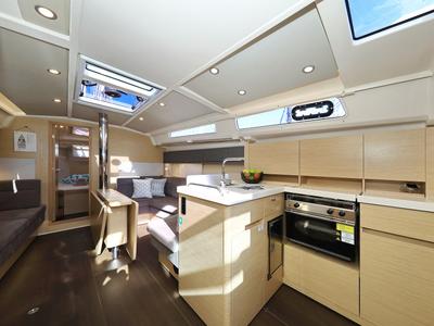 Salon of Alexander, a Hanse Yachts Hanse 418 sailboat at Grad Kaštela, Croatia