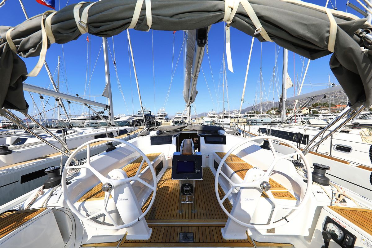 Galley of Alexander, a Hanse Yachts Hanse 418 sailboat at Grad Kaštela, Croatia