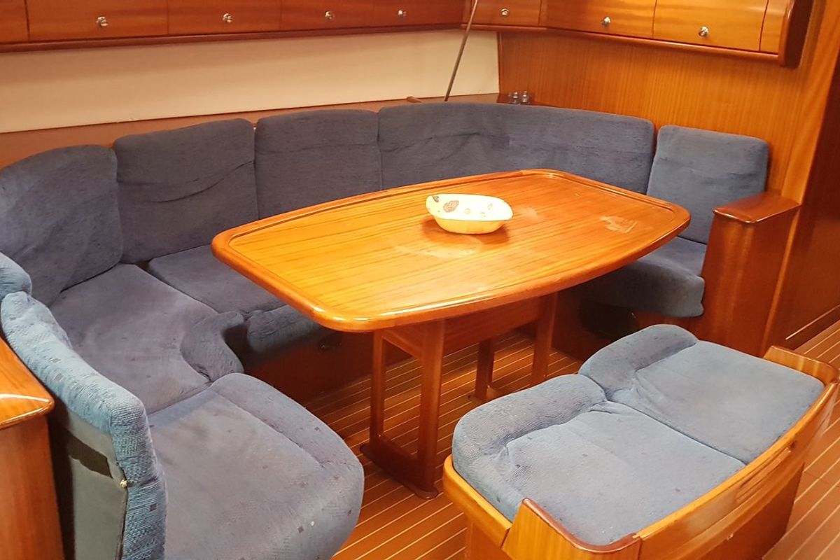 Salon of Srna, a Bavaria 49 sailboat at Zadar, Croatia