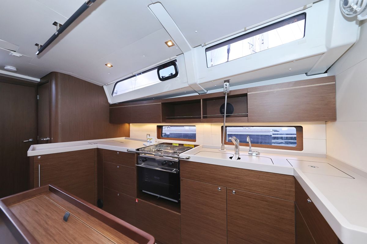 Galley of Zeppelin, a Beneteau Oceanis 46.1 sailboat at Primošten, Croatia