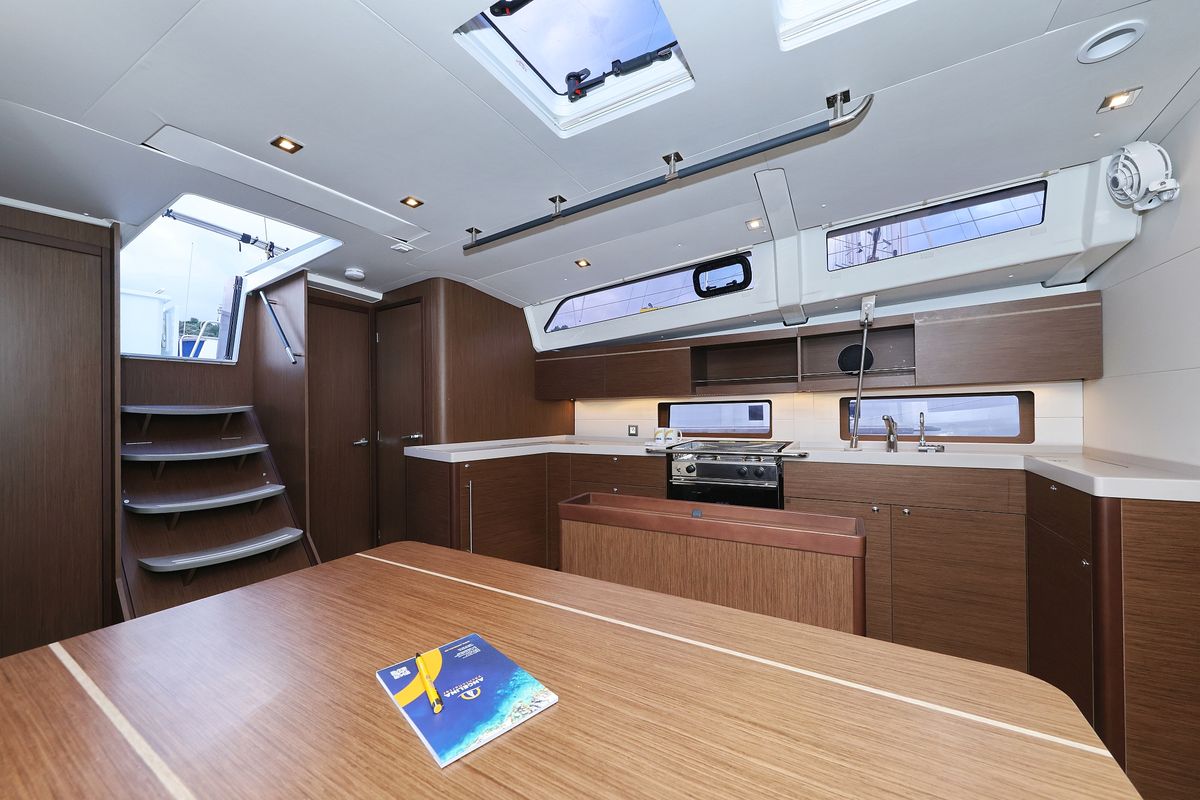 Galley of Zeppelin, a Beneteau Oceanis 46.1 sailboat at Primošten, Croatia