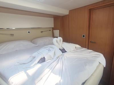 Cabin on Ammos IV, a Bali 5.4 catamaran at Lavreotiki Municipal Unit, Greece