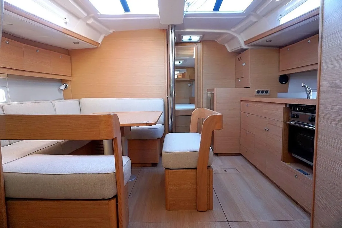 Galley of Blue Moon 1, a Dufour 430 sailboat at Lavreotiki Municipal Unit, Greece
