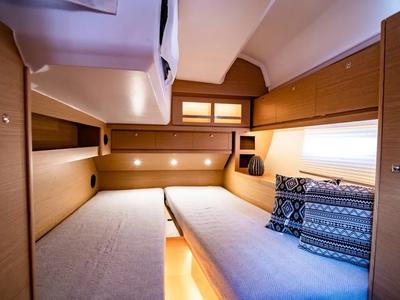 Cabin on Blue Moon 1, a Dufour 430 sailboat at Lavreotiki Municipal Unit, Greece