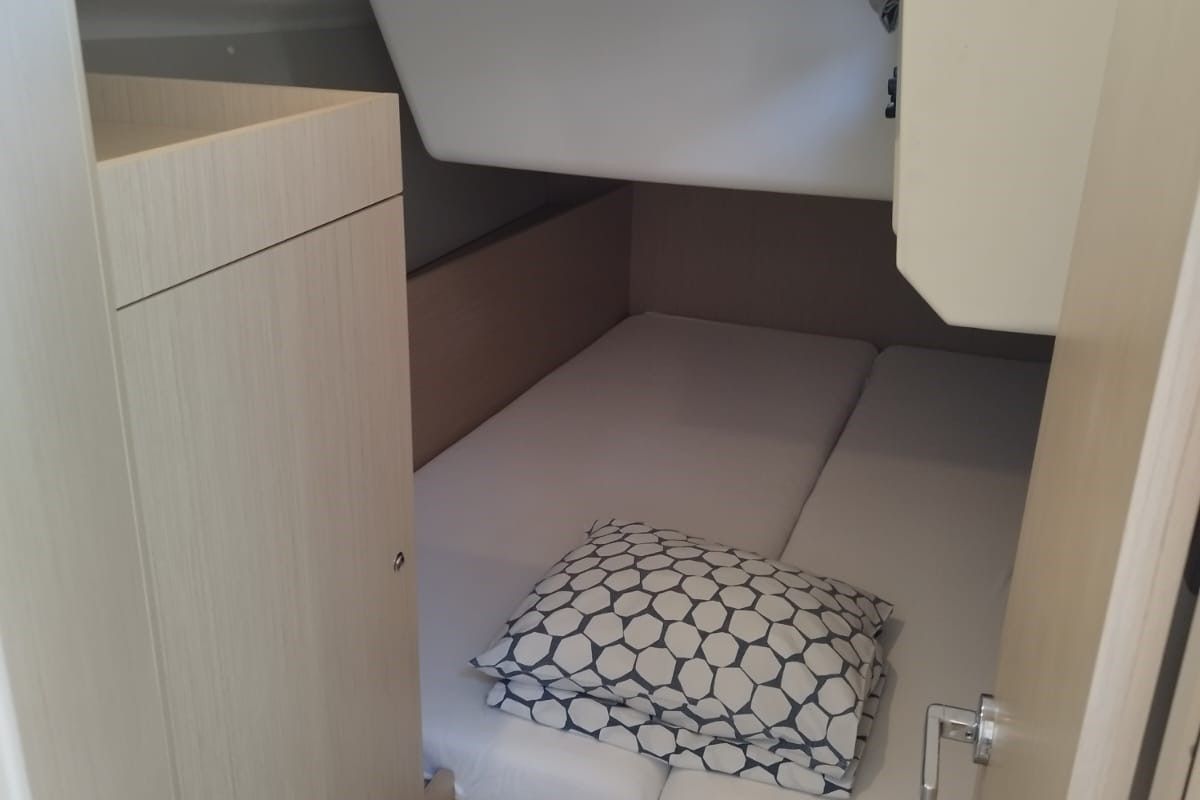 Cabin on Lukas, a Beneteau Oceanis 38.1 sailboat at Općina Rogoznica, Croatia