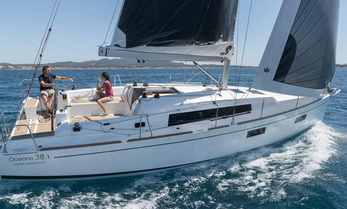 Exterior view of Lukas, a Beneteau Oceanis 38.1 sailboat at Općina Rogoznica, Croatia