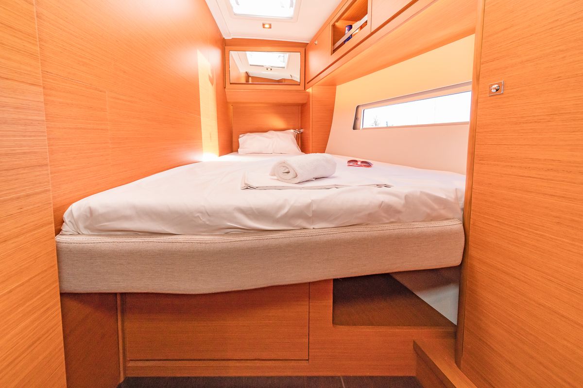Cabin on Edelweiss, a Dufour 470 sailboat at Kos, Greece
