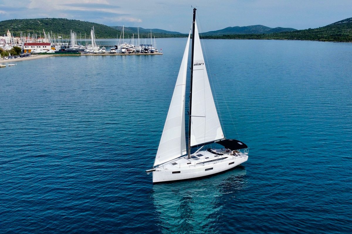 Exterior view of A'more, a Elan Impression 45 sailboat at Pirovac, Croatia