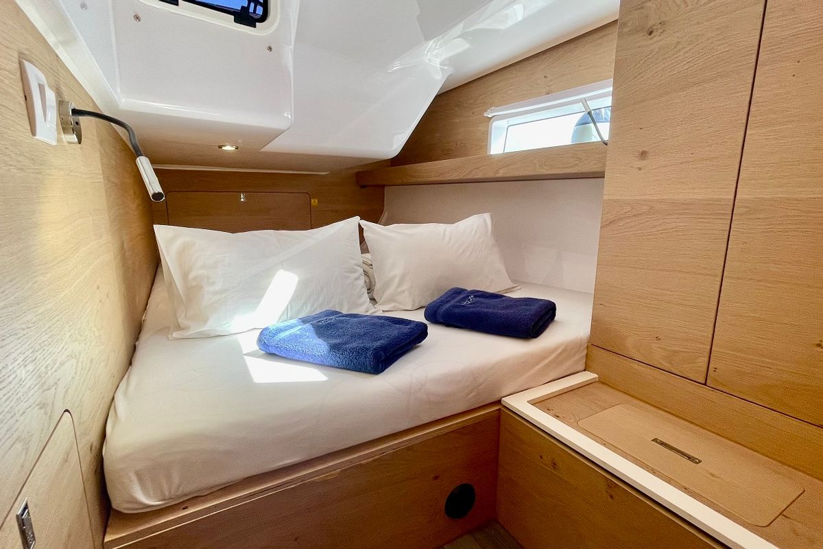 Cabin on A'more, a Elan Impression 45 sailboat at Pirovac, Croatia