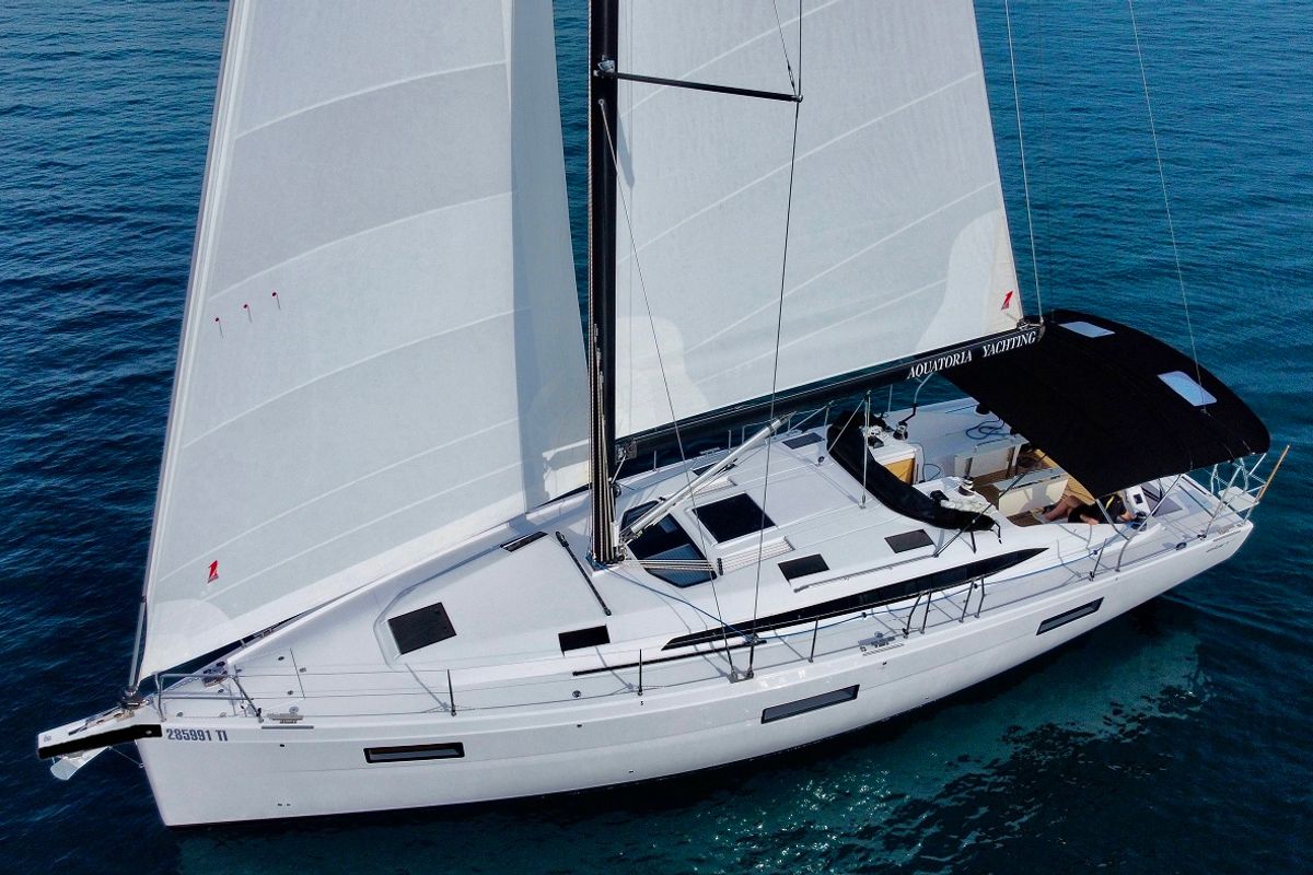Deck of A'more, a Elan Impression 45 sailboat at Pirovac, Croatia