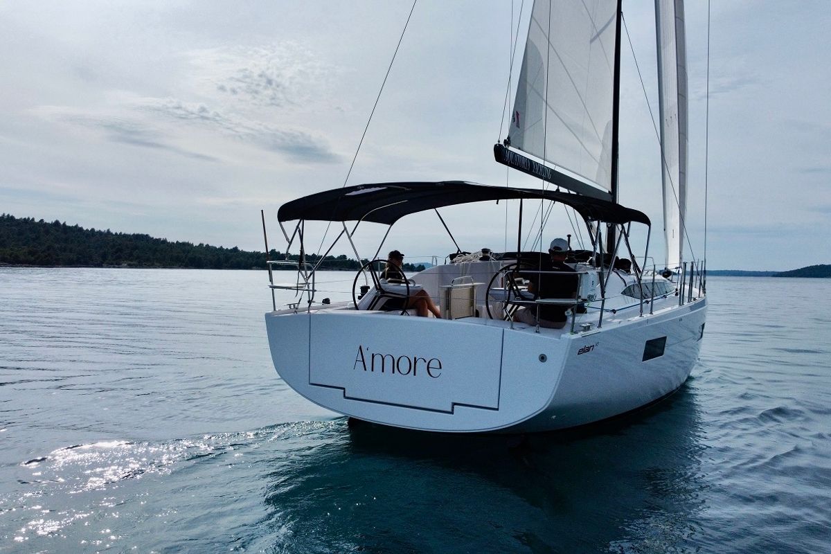 Exterior view of A'more, a Elan Impression 45 sailboat at Pirovac, Croatia