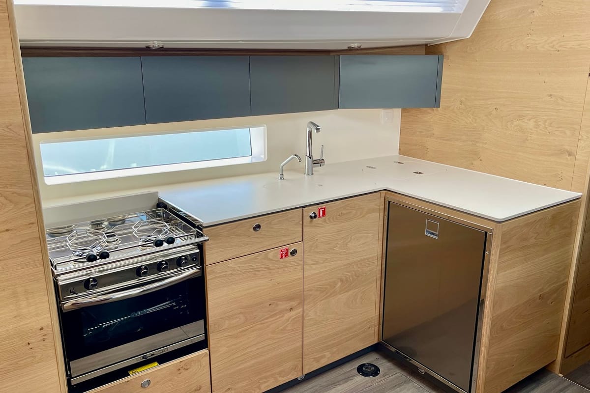 Galley of A'more, a Elan Impression 45 sailboat at Pirovac, Croatia