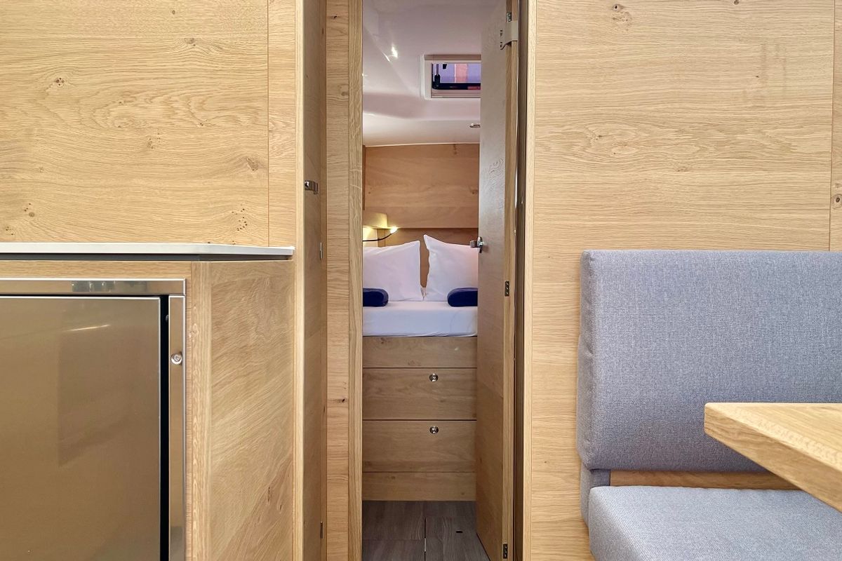 Cabin on A'more, a Elan Impression 45 sailboat at Pirovac, Croatia