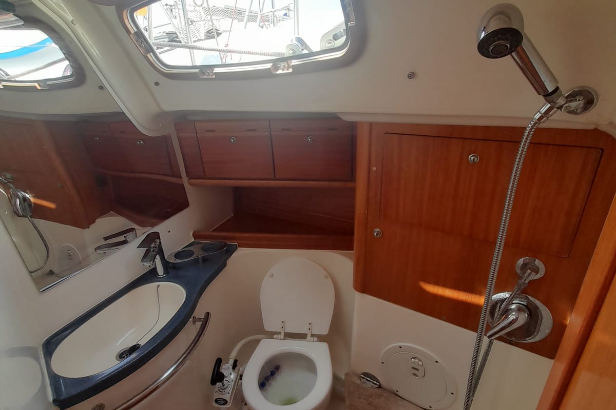Head on Wave Dancer, a Bavaria 50 Cruiser sailboat at Municipal Unit of Lefkada, Greece