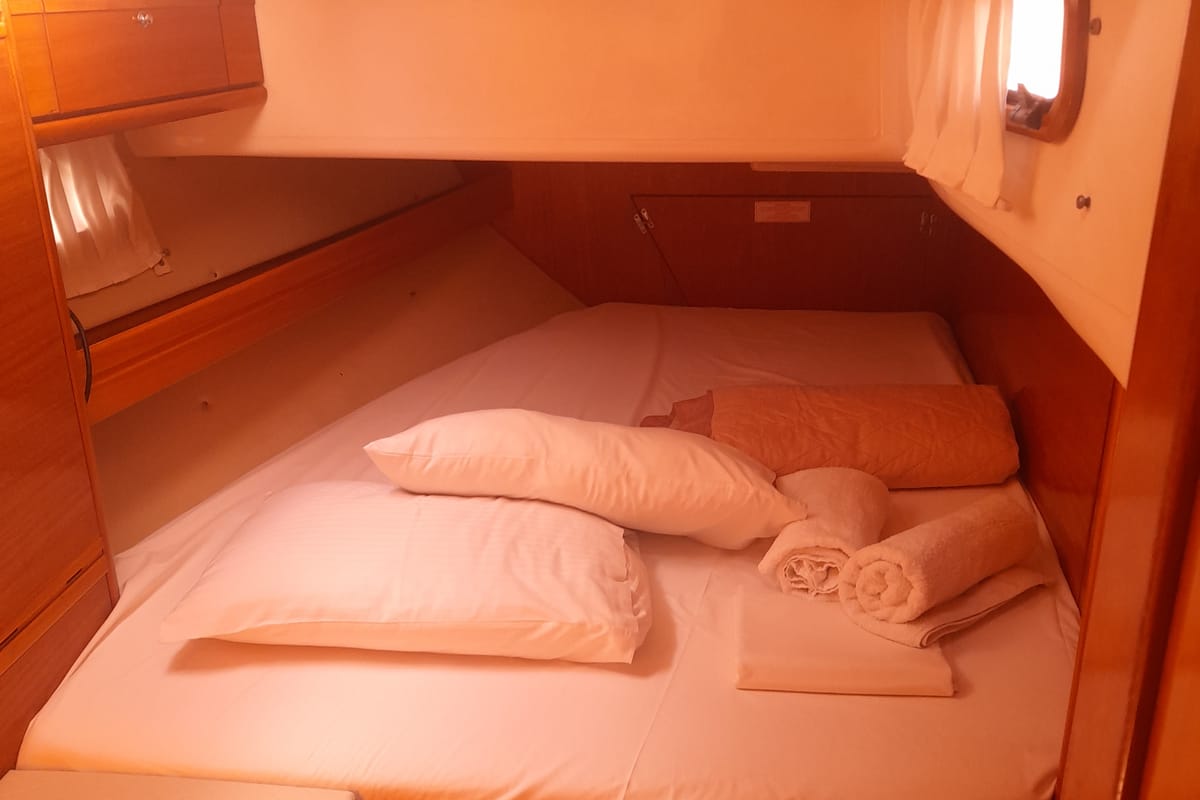 Cabin on Wave Dancer, a Bavaria 50 Cruiser sailboat at Municipal Unit of Lefkada, Greece