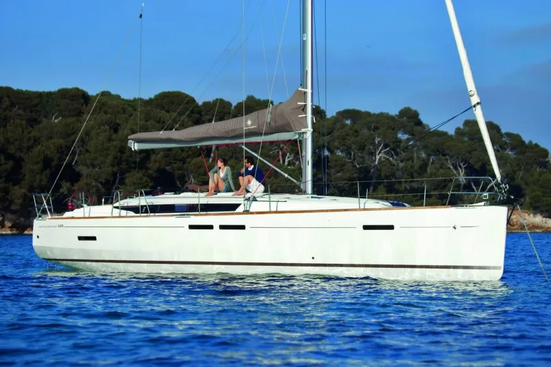 Exterior view of 3 Amigos, a Jeanneau Sun Odyssey 449 sailboat at Primošten, Croatia