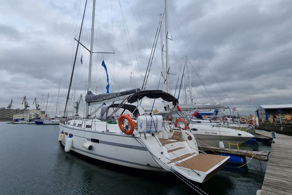Exterior view of Tetras, a Bavaria 45 sailboat at Gdańsk, Poland