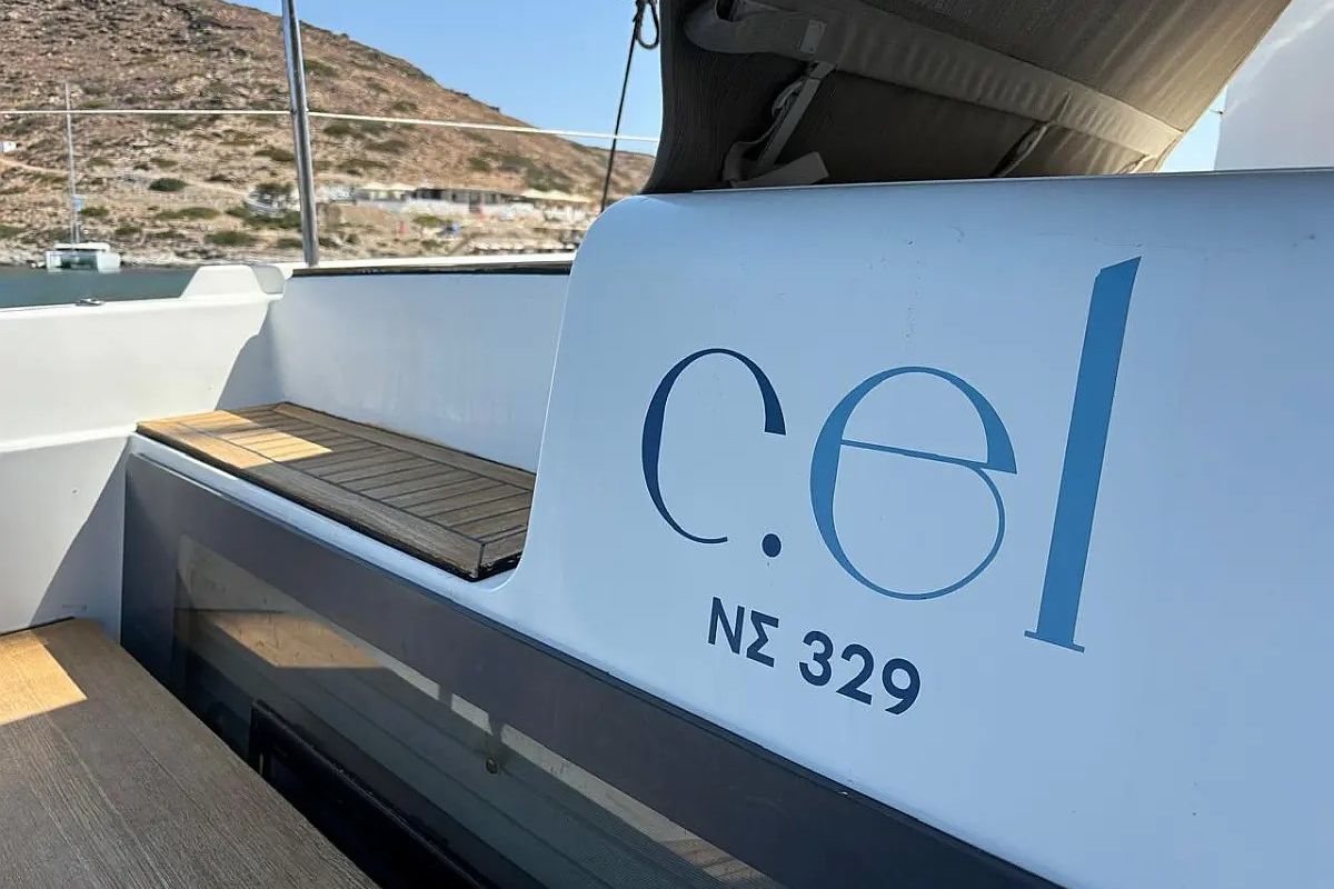 Cel, a Lagoon 50 catamaran at Piraeus, Greece