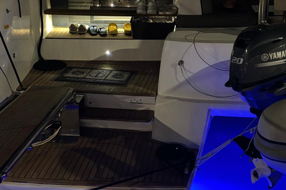 Deck of Cel, a Lagoon 50 catamaran at Piraeus, Greece