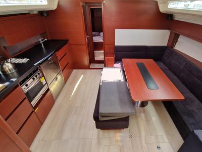 Galley of Aktea, a Hanse Yachts Hanse 508 sailboat at Lavreotiki Municipal Unit, Greece
