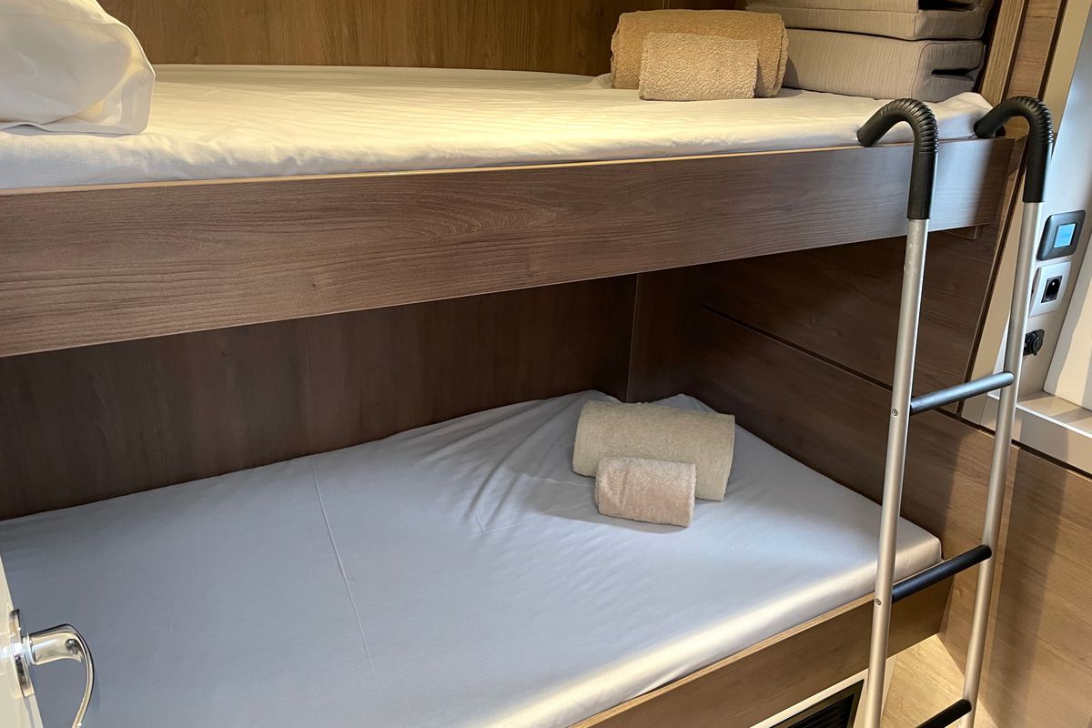 Cabin on Poseidon, a Bali 4.6 catamaran at Athens, Greece