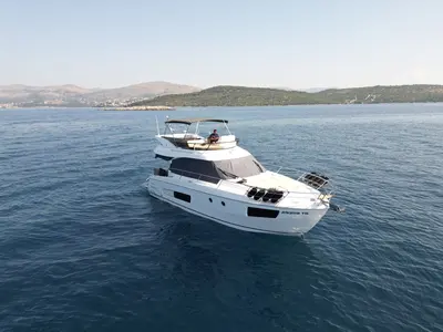 Lana, a Bavaria Virtess 420 Fly yacht at Grad Trogir, Croatia