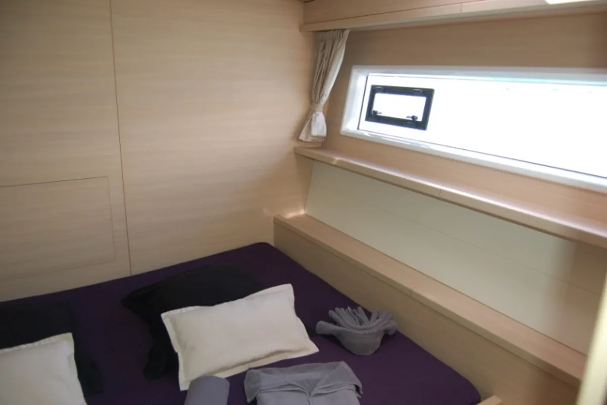 Cabin on Marlena, a Lagoon 620 catamaran at Eden Island Marina, Seychelles