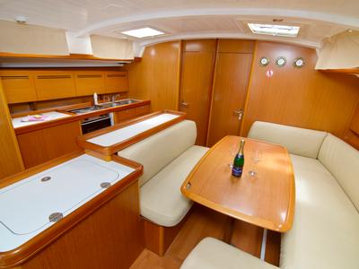 Salon of Saphi So III, a Beneteau Cyclades 50.5 sailboat at Betina, Croatia