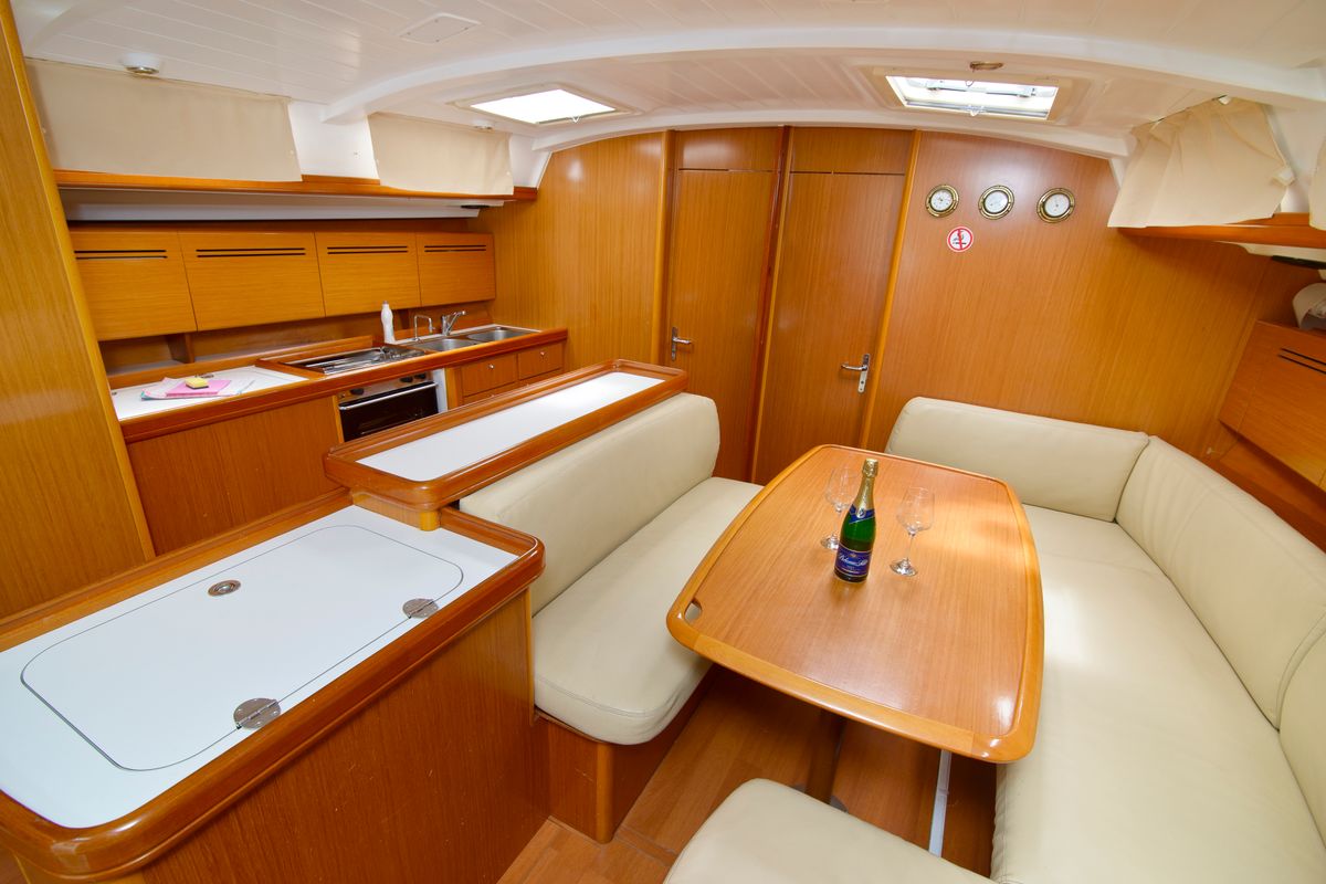 Salon of Saphi So III, a Beneteau Cyclades 50.5 sailboat at Betina, Croatia