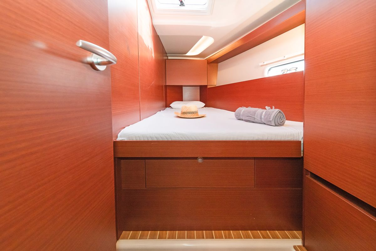 Cabin on Lixi, a Hanse Yachts Hanse 458 sailboat at Kos, Greece