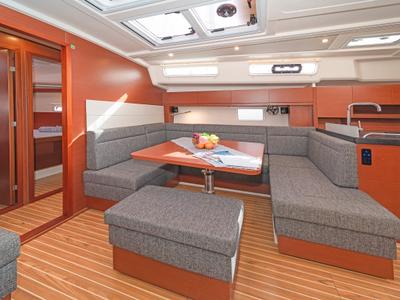 Salon of Lixi, a Hanse Yachts Hanse 458 sailboat at Kos, Greece