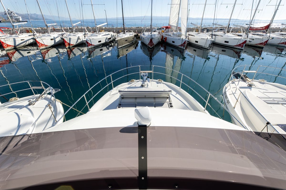 Deck of AELIA, a Beneteau Swift Trawler 41 yacht at Split, Croatia
