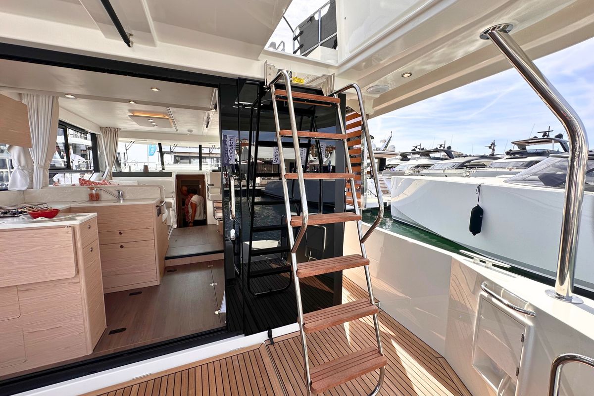 Deck of AELIA, a Beneteau Swift Trawler 41 yacht at Split, Croatia