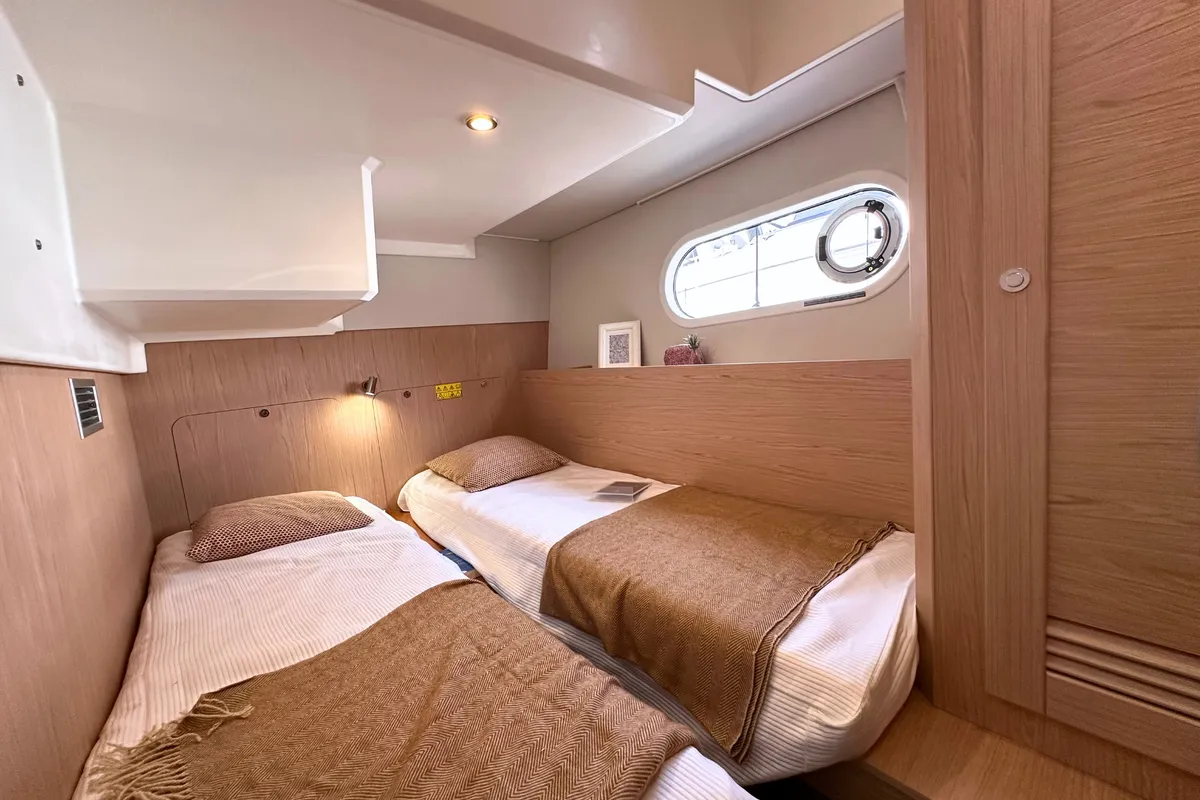 Cabin on AELIA, a Beneteau Swift Trawler 41 yacht at Split, Croatia