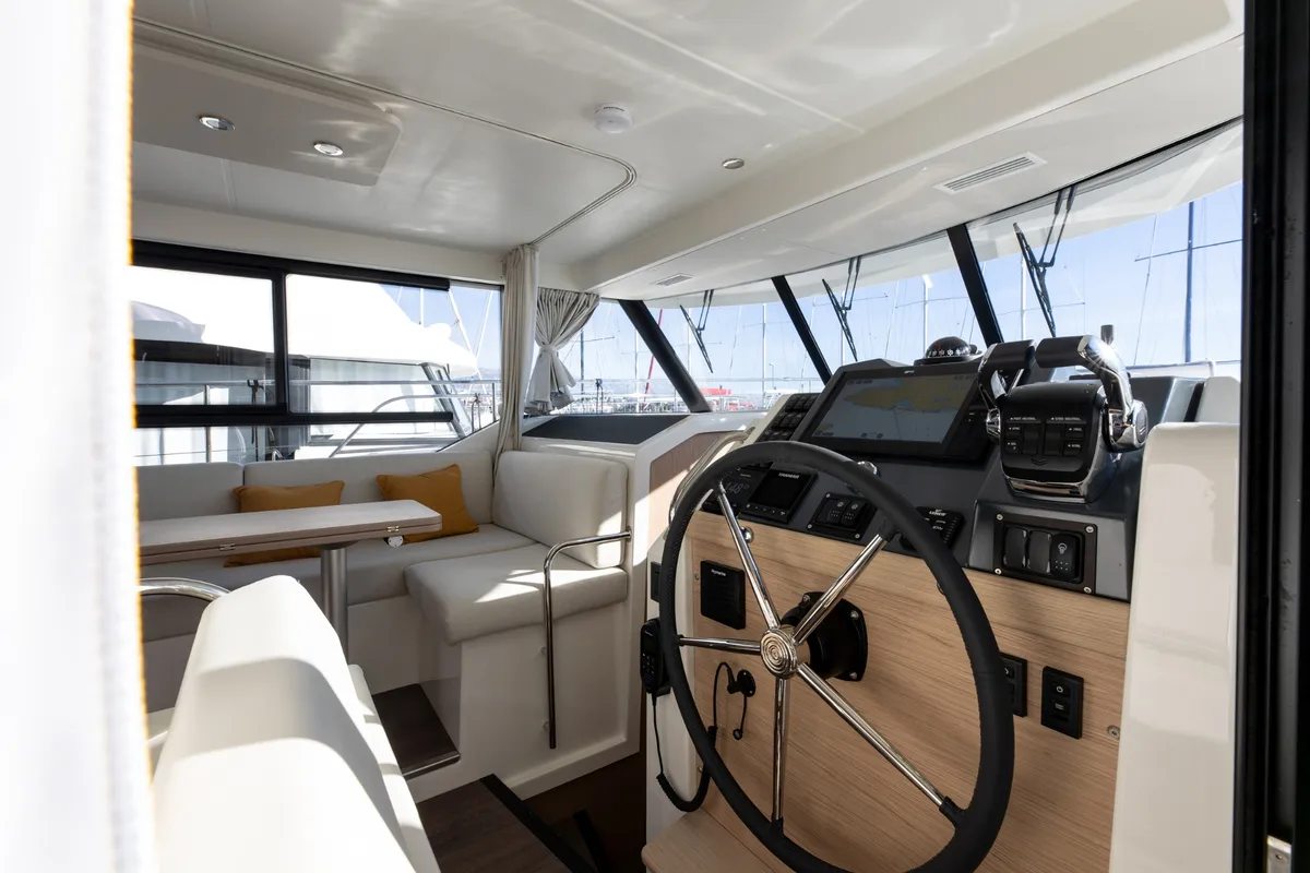 Cockpit of AELIA, a Beneteau Swift Trawler 41 yacht at Split, Croatia