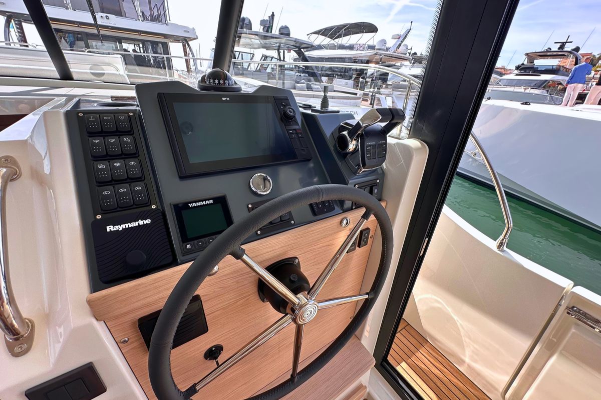 Cockpit of AELIA, a Beneteau Swift Trawler 41 yacht at Split, Croatia