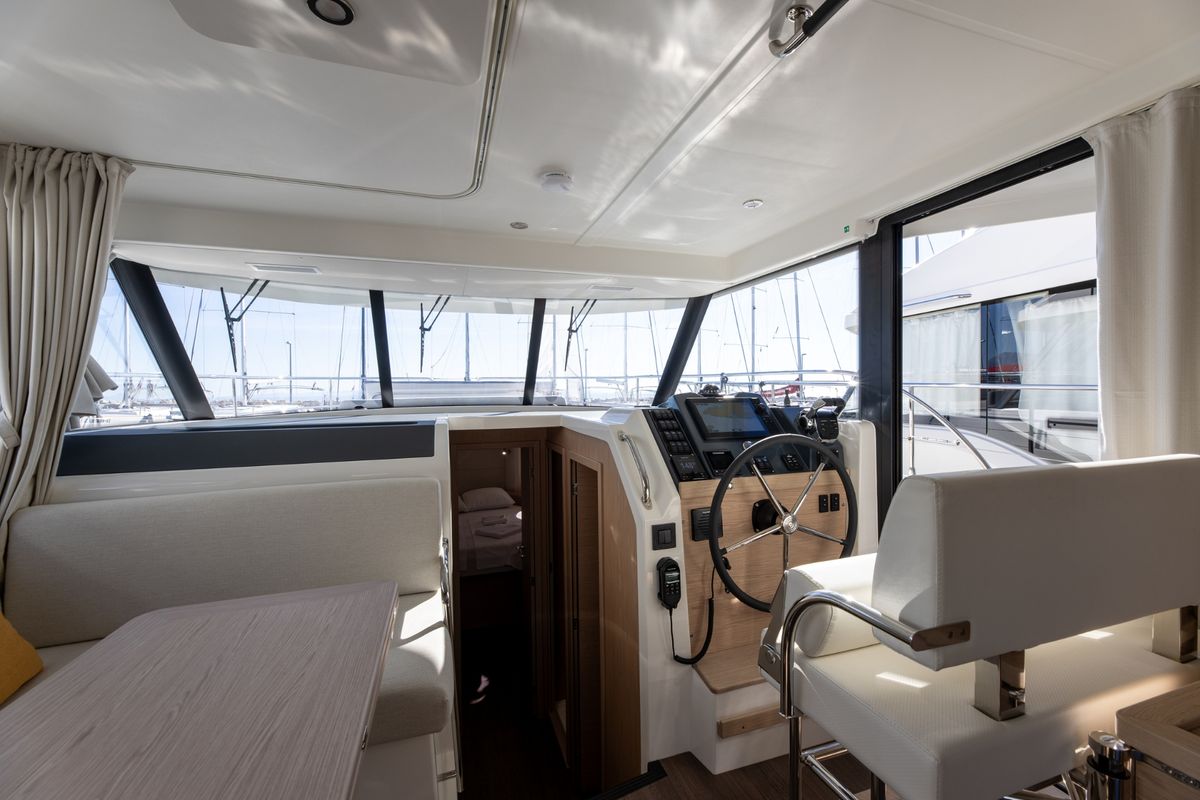 Salon of AELIA, a Beneteau Swift Trawler 41 yacht at Split, Croatia